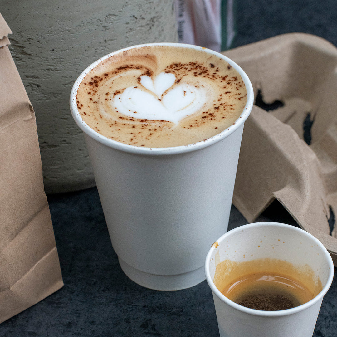 8oz - 80mm Diameter White Paper Double Wall Hot Cup (1 x 500)