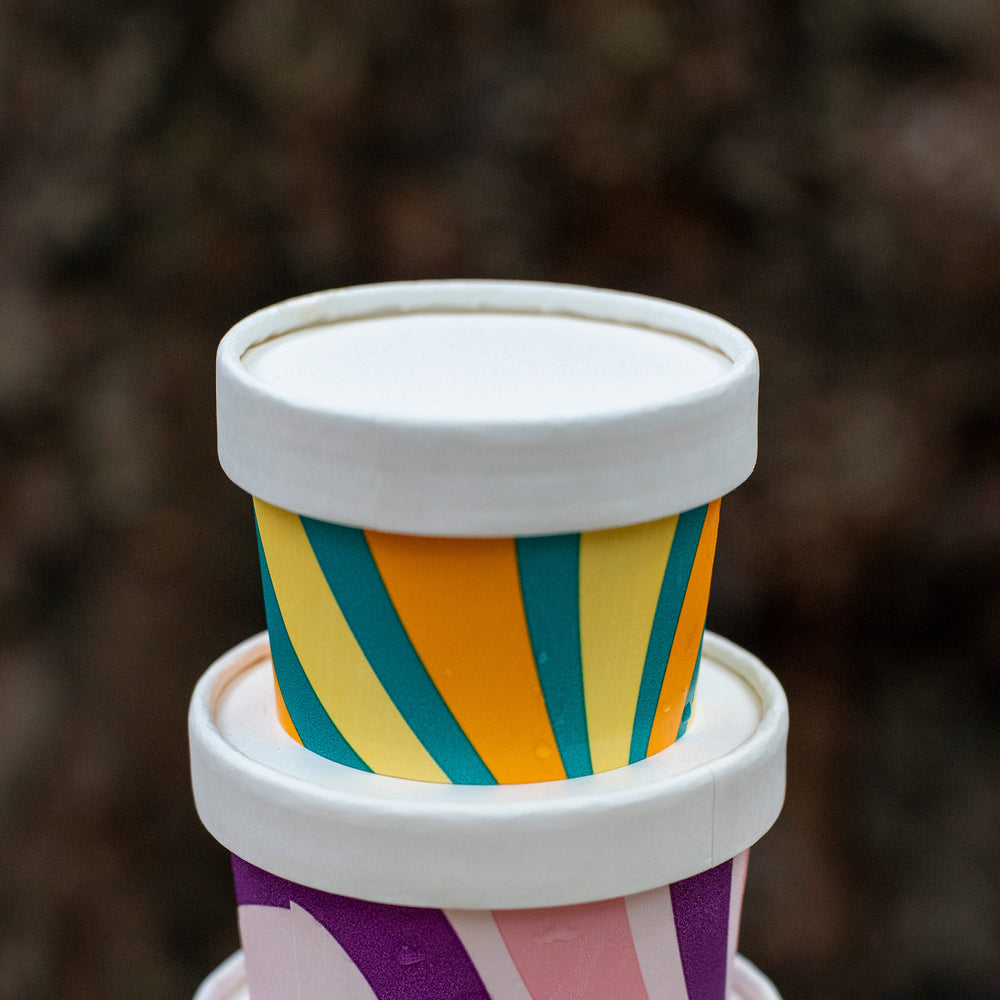 Packaging Wise 4oz white paper lid — secure, snug-fit closure for ice cream tubs, ideal to protect frozen treats and keep portion control consistent.