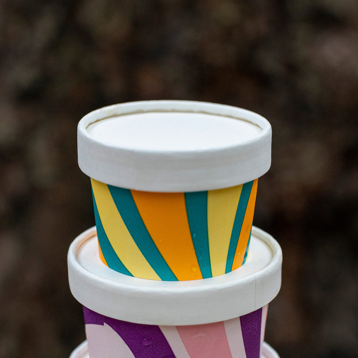 Packaging Wise 4oz white paper lid — secure, snug-fit closure for ice cream tubs, ideal to protect frozen treats and keep portion control consistent.