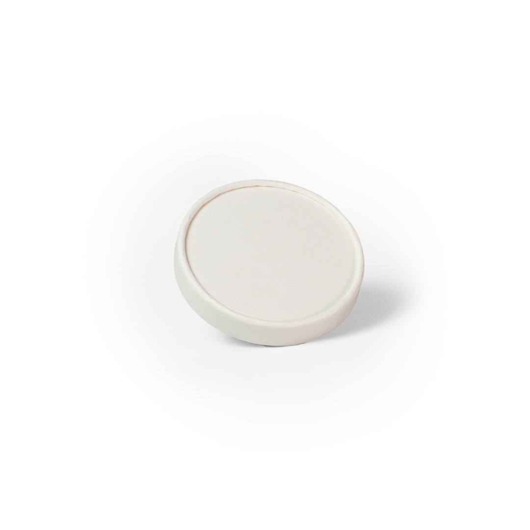 Packaging Wise 6oz white paper lid — strong, secure and sustainable option for ice cream tubs, yogurt, sauces and takeaway food containers, pack of 500. Perfect for food service and delivery.
