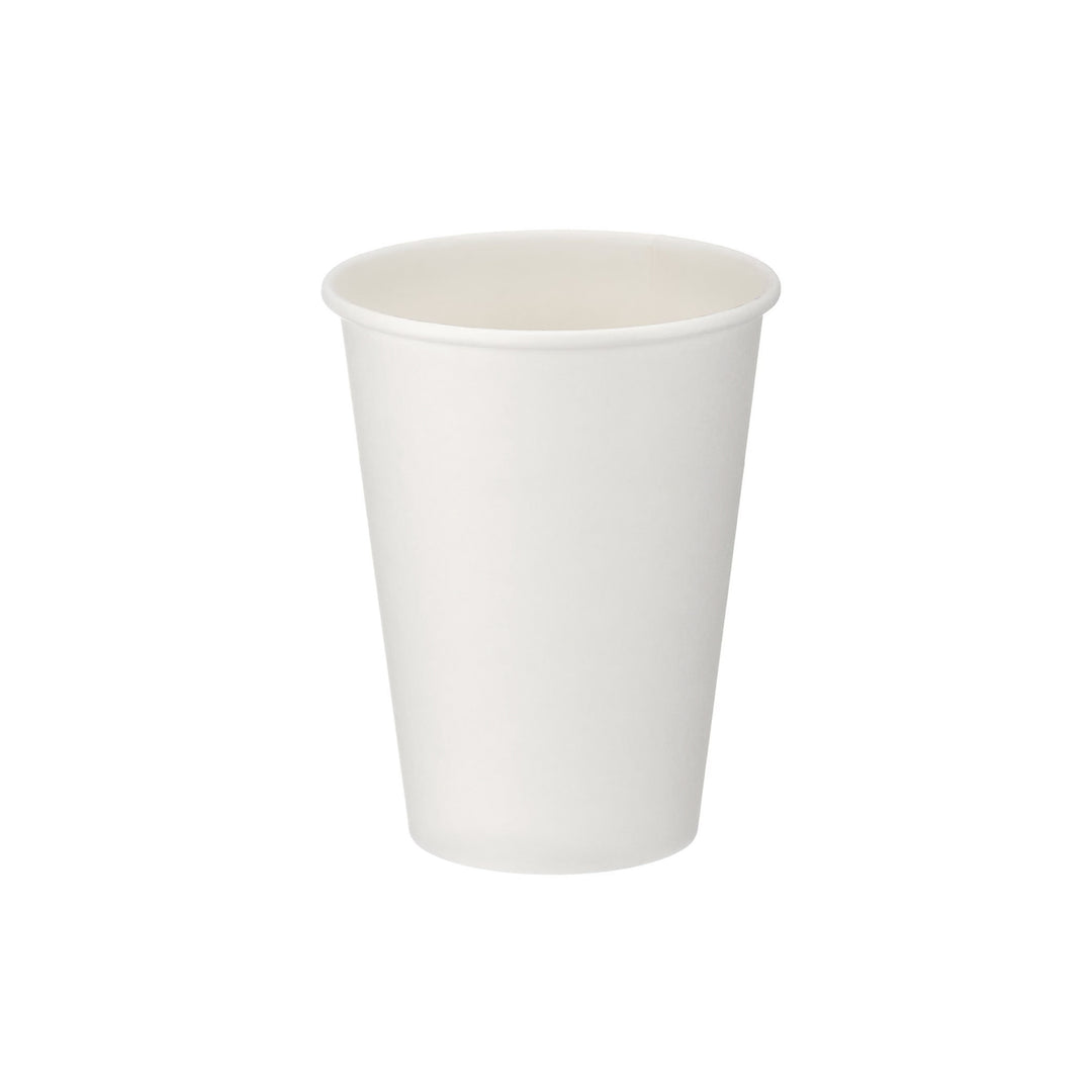 Packaging Wise 12 oz white single wall coffee cup — ideal for medium-sized coffees, lattes, and takeaway hot drinks; pack of 1000.