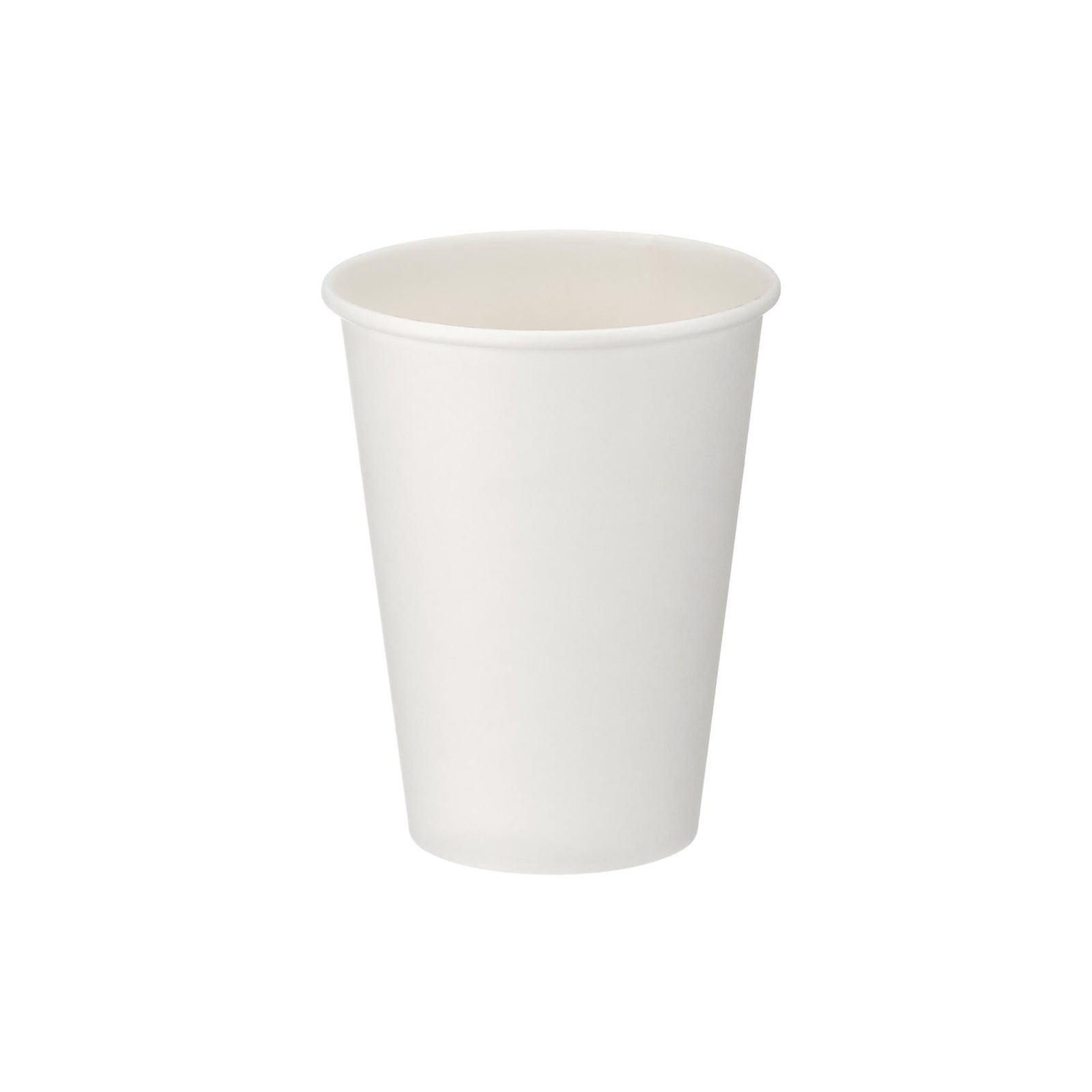 Packaging Wise 12 oz white single wall coffee cup — ideal for medium-sized coffees, lattes, and takeaway hot drinks; pack of 1000.