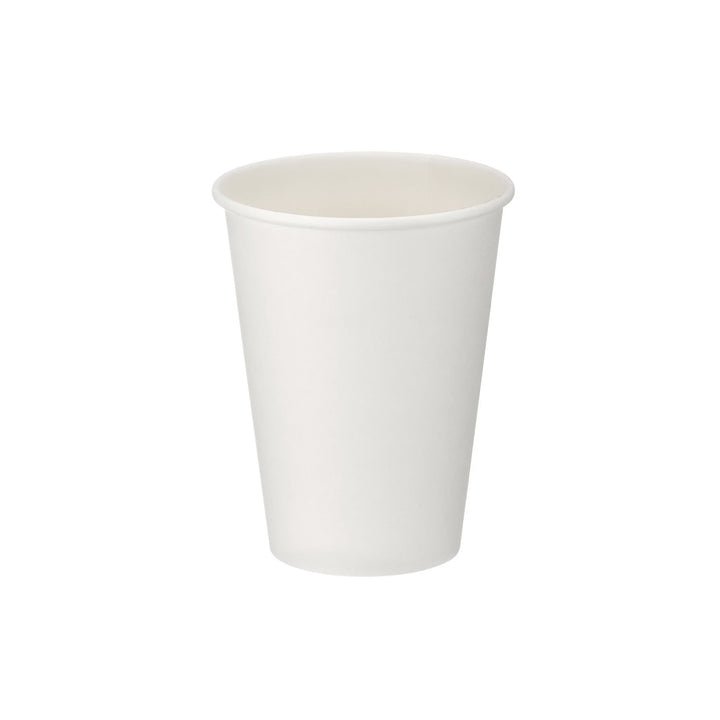 Packaging Wise 12 oz white single wall coffee cup — ideal for medium-sized coffees, lattes, and takeaway hot drinks; pack of 1000.