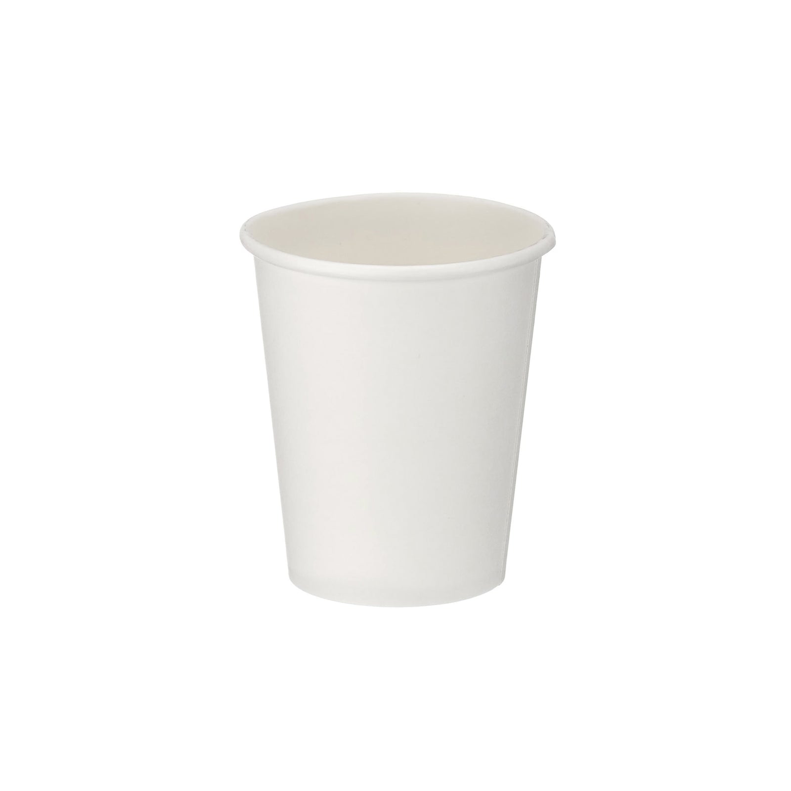 Packaging Wise 8 oz white single wall coffee cup — perfect for small coffees, cappuccinos, and takeaway drinks; pack of 1000.