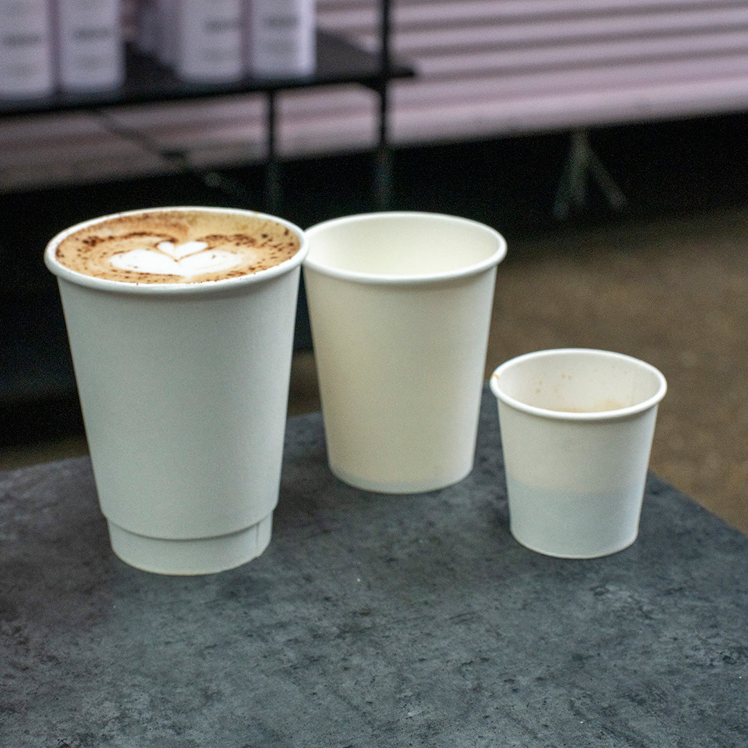 12oz - 90⌀ White Paper Single Wall Hot Cup (1 x 1000)