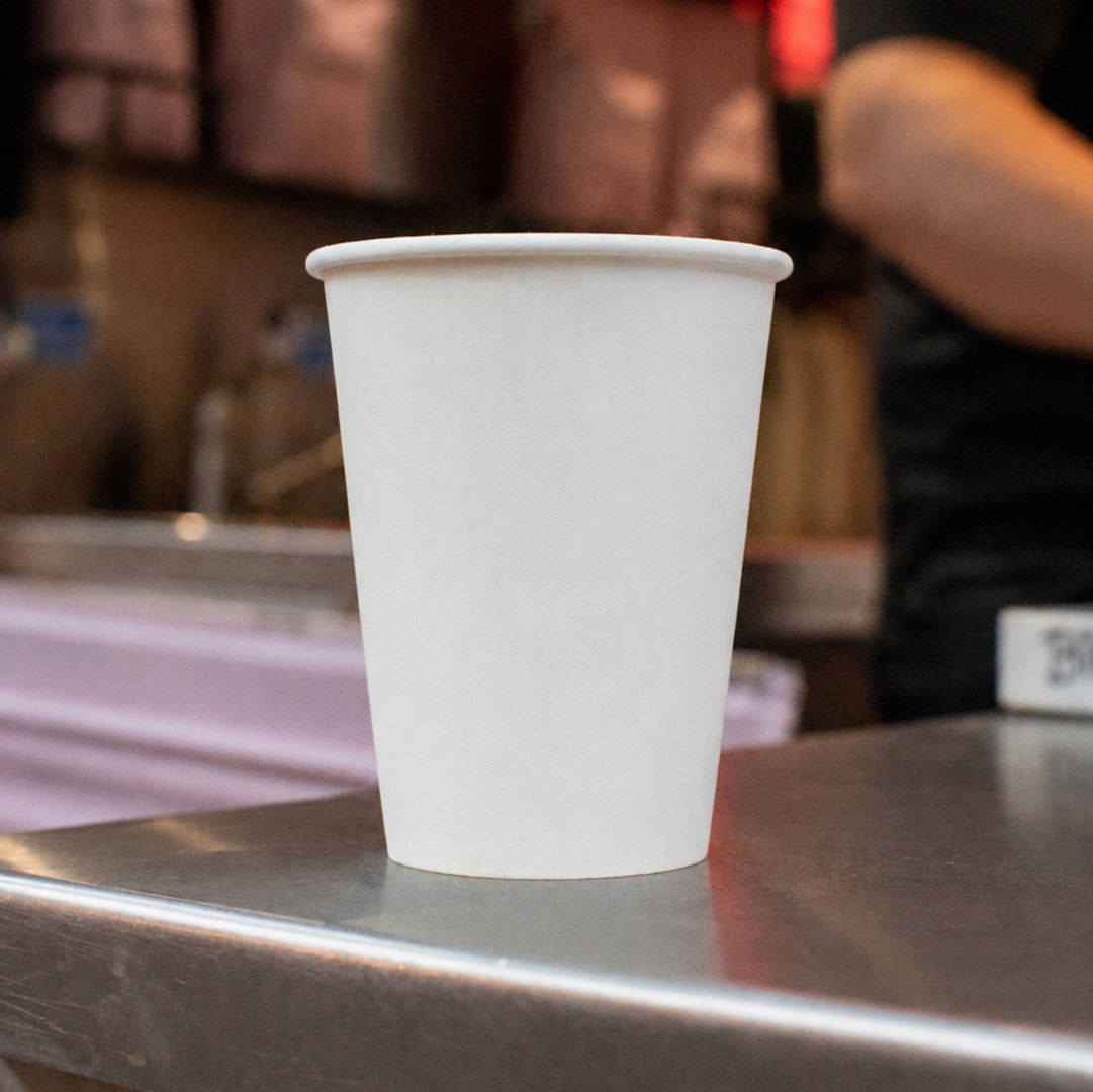 8oz - 80mm Diameter White Paper Single Wall Hot Cup (1 x 1,000)