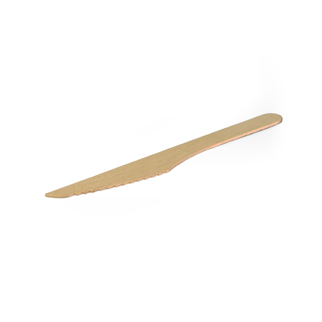 Packaging Wise 165mm wooden knife — strong, natural design, sold as 1 pack of 1000 pieces. Ideal for eco-friendly dining, takeaways, and catering events. Order now!
