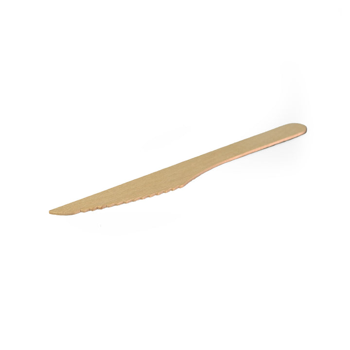 Packaging Wise 165mm wooden knife — strong, natural design, sold as 1 pack of 1000 pieces. Ideal for eco-friendly dining, takeaways, and catering events. Order now!
