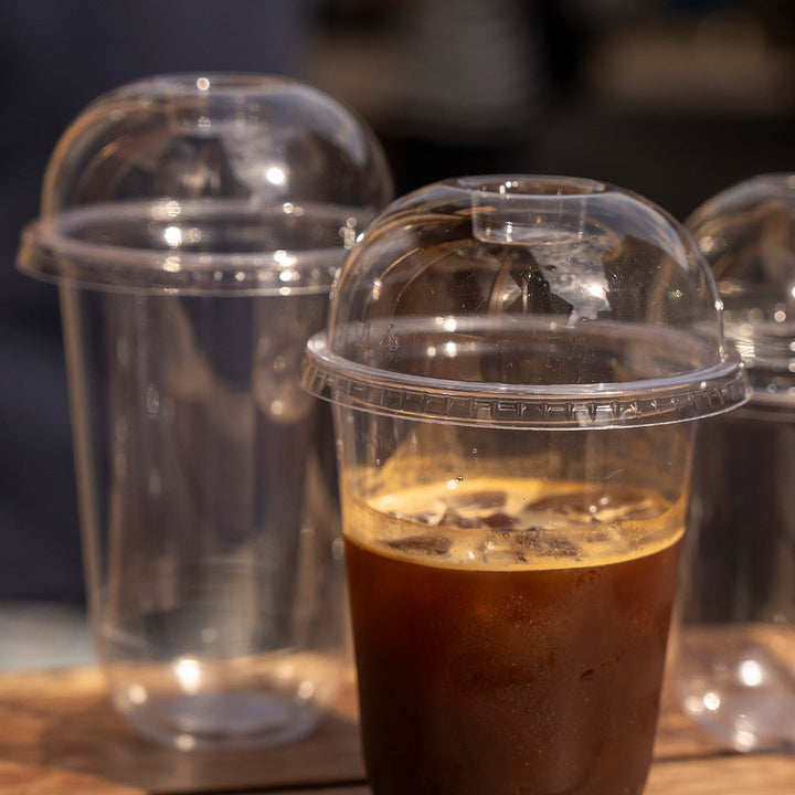 9oz/24oz - 95mm Diameter Clear RPET Dome Lid with Straw Slot - product image 4