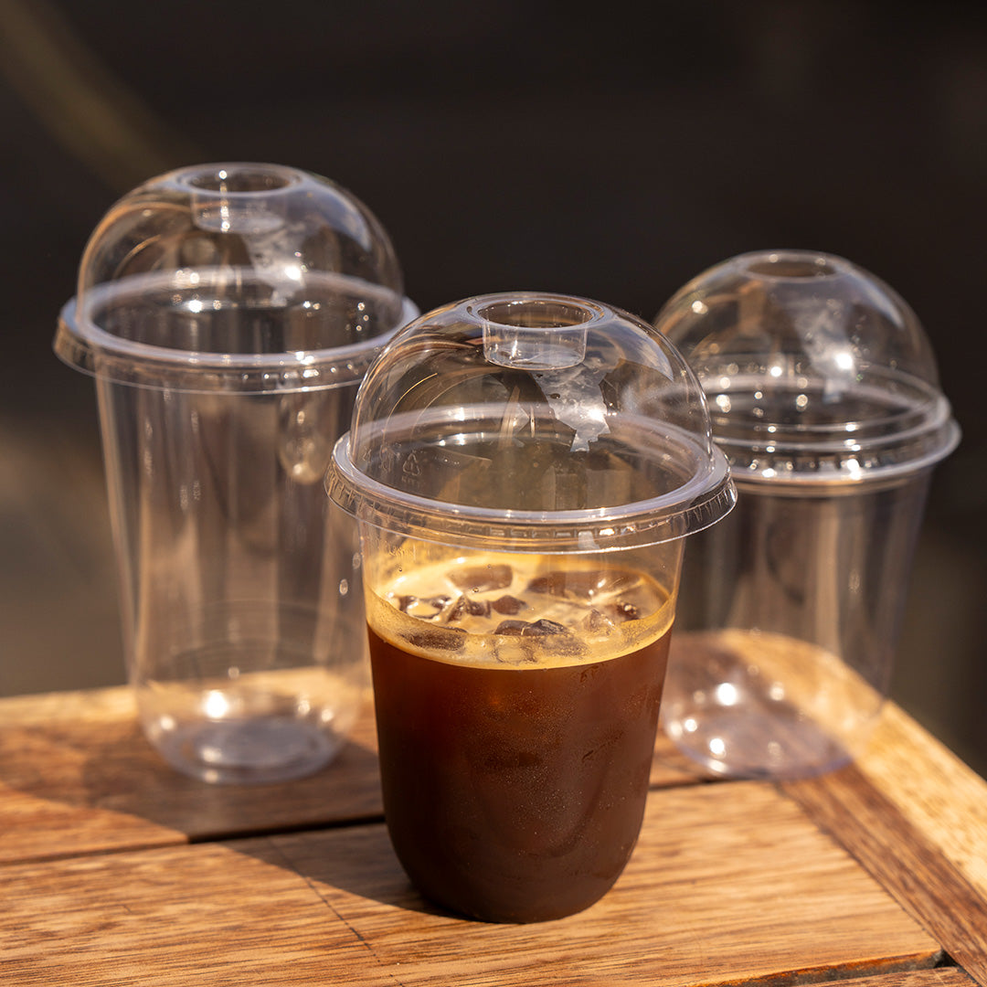 9oz/24oz - 95mm Diameter Clear RPET Dome Lid with Straw Slot - product image 6
