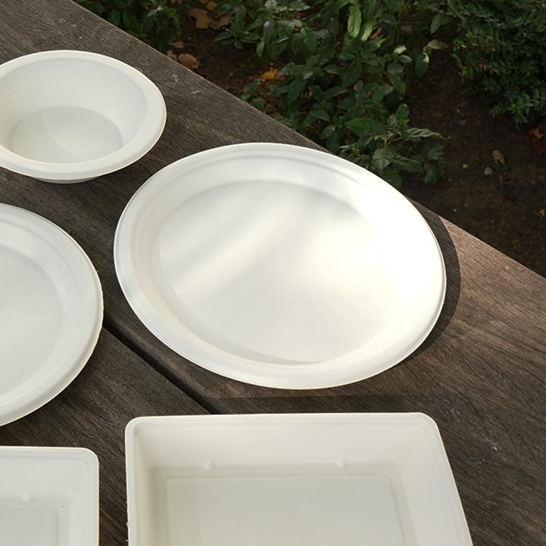 10" White Bagasse Round Plate (1 x 500)