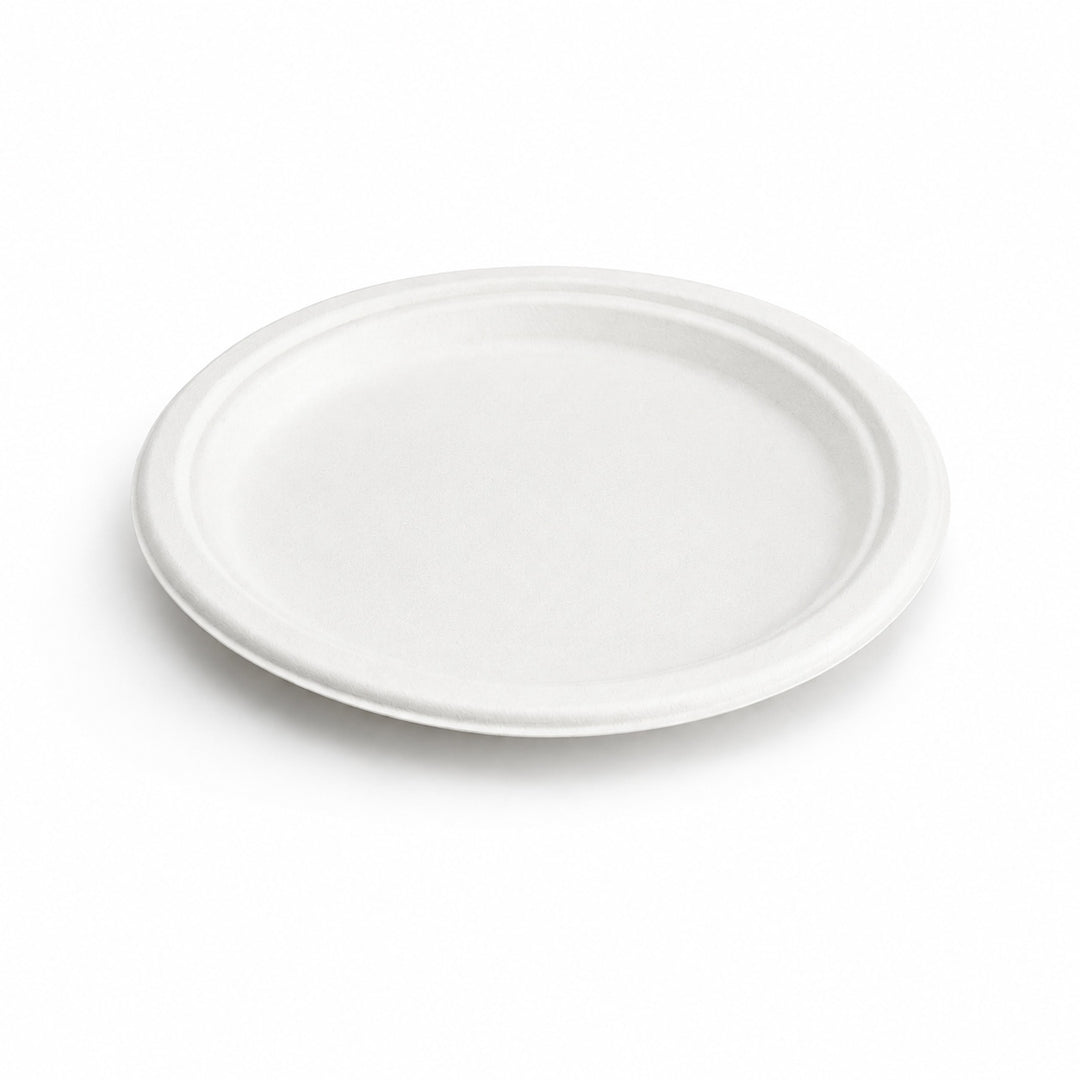 9" White Bagasse Round Plate (1 x 500)