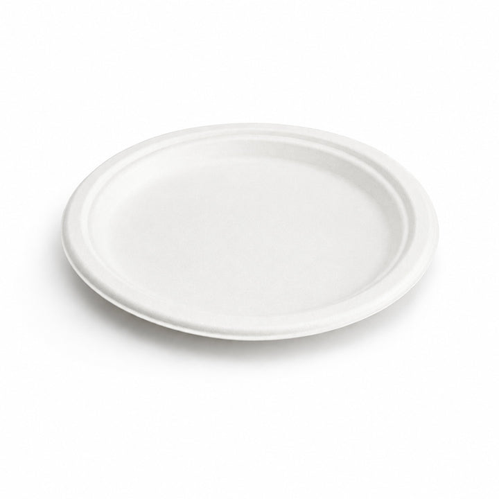9" White Bagasse Round Plate (1 x 500)