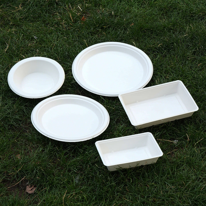9" White Bagasse Round Plate (1 x 500)