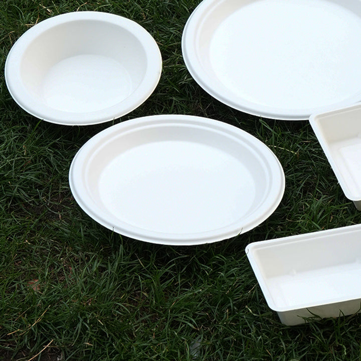9" White Bagasse Round Plate (1 x 500)