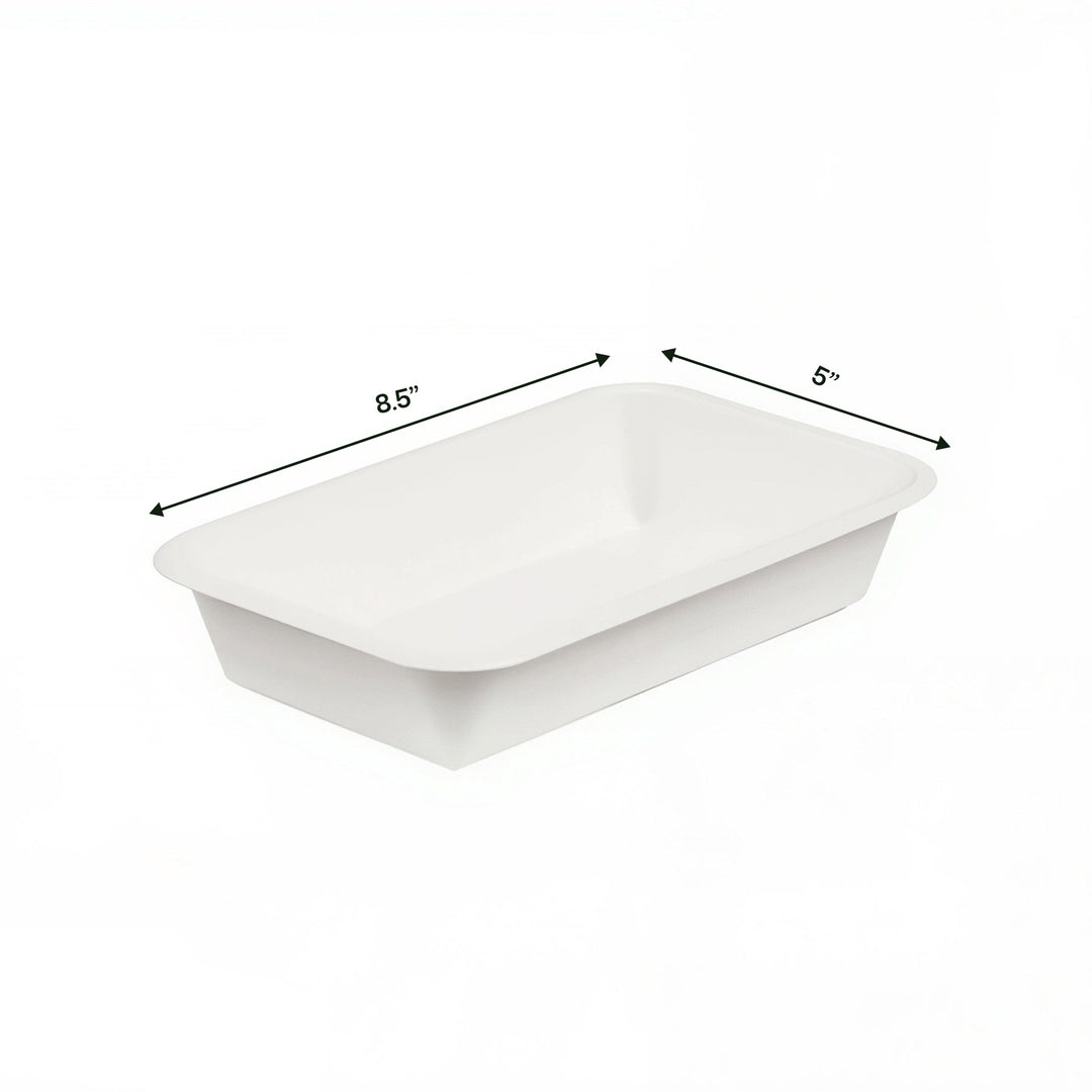 8.5" x 5" White Bagasse Tray (1 x 500)