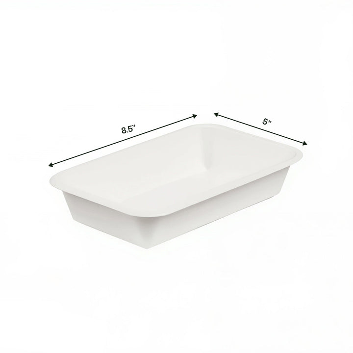 8.5" x 5" White Bagasse Tray (1 x 500)