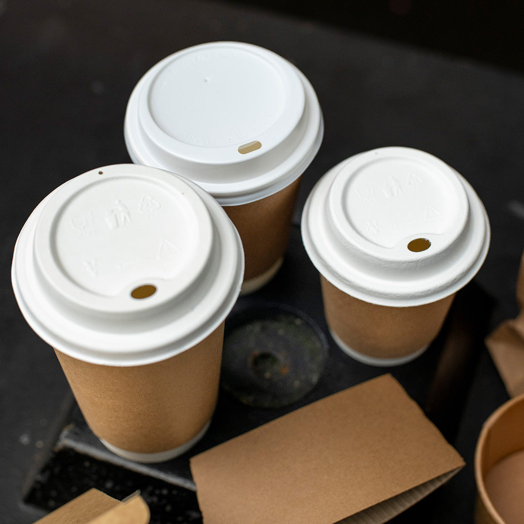 10oz/20oz - 90⌀ White Bagasse Sip Thru Lid (1 x 1000)