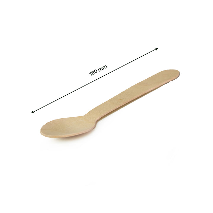 160mm Natural Wood Spoon (1 x 1000)