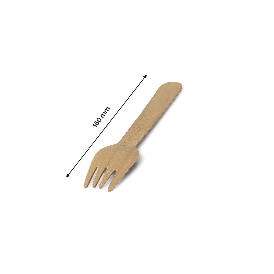 160mm Natural Wood Fork (1 x 1000)