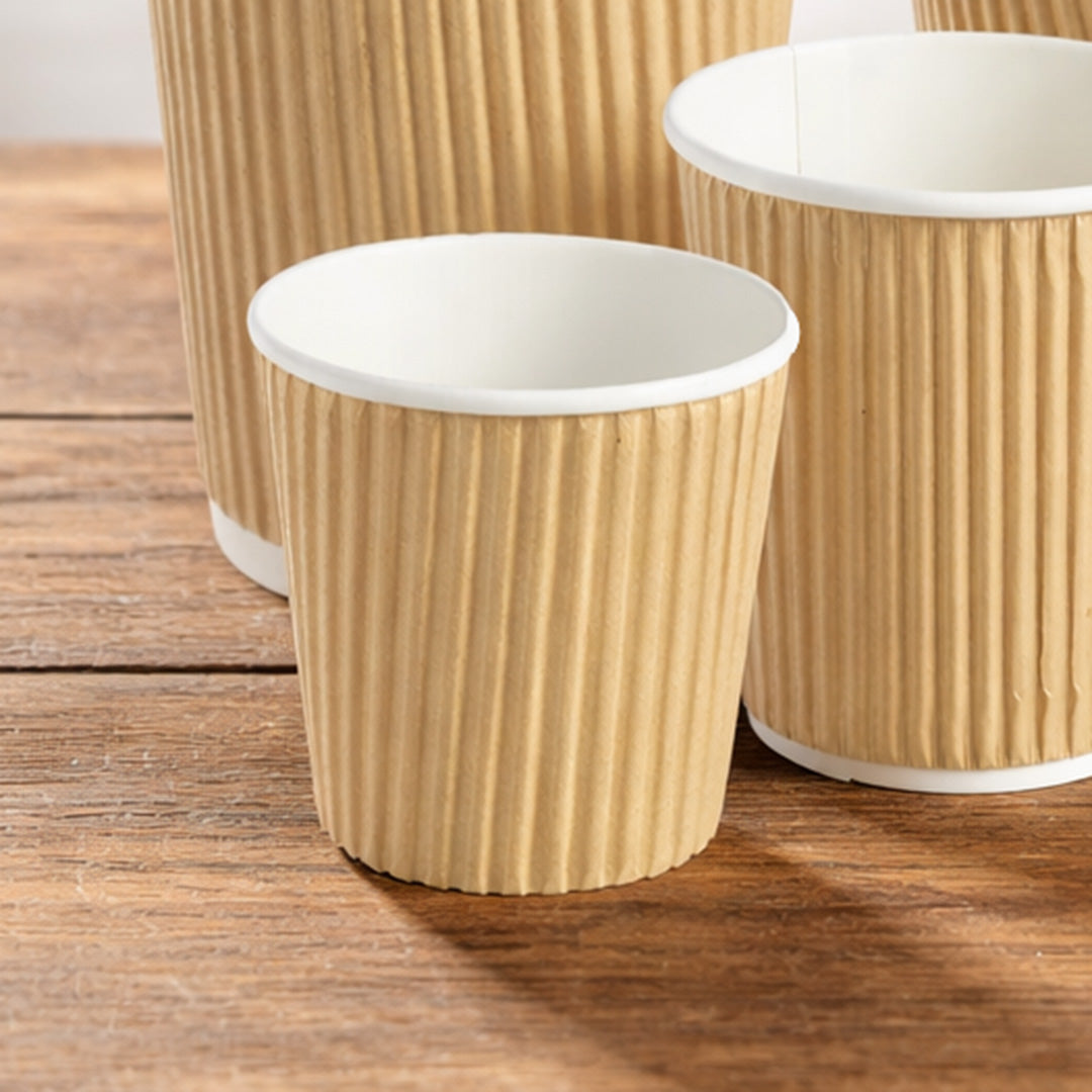 Kraft ripple wall espresso cup – alternate view