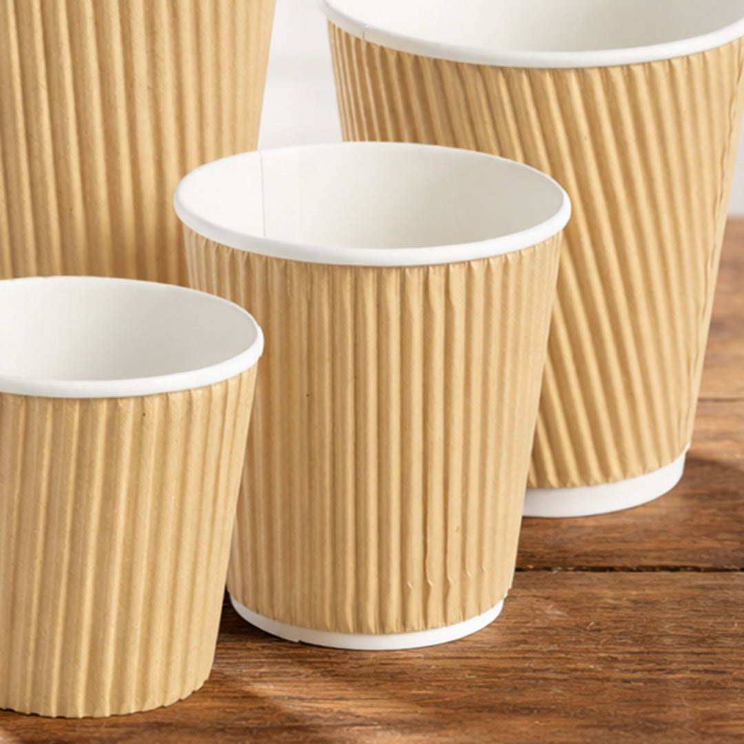 Kraft ripple wall takeaway cup – side view