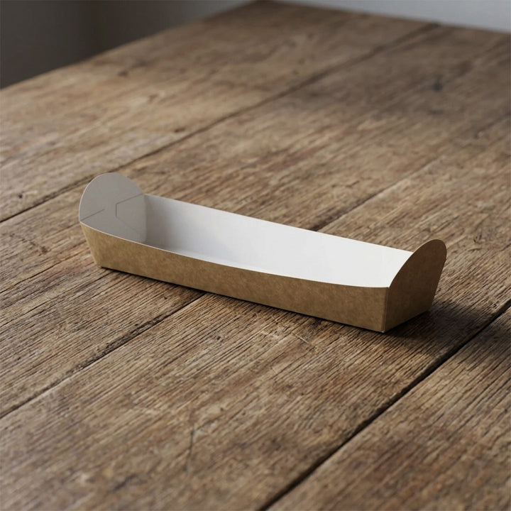 247mm x 60mm x 35mm Brown Kraft Baguette Food Tray (1 x 500)