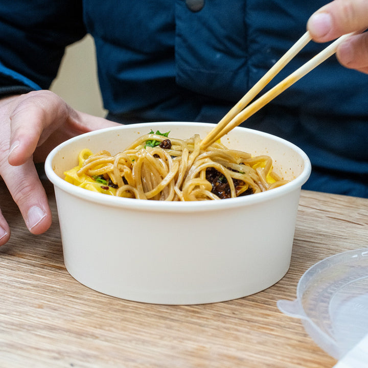 750ml White Paper Round Salad Bowl (1×400)