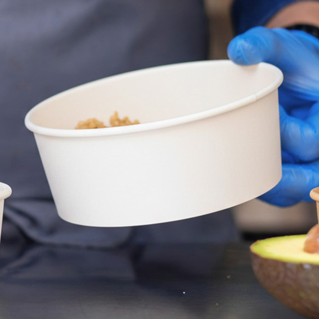 750ml White Paper Round Salad Bowl (1×400)