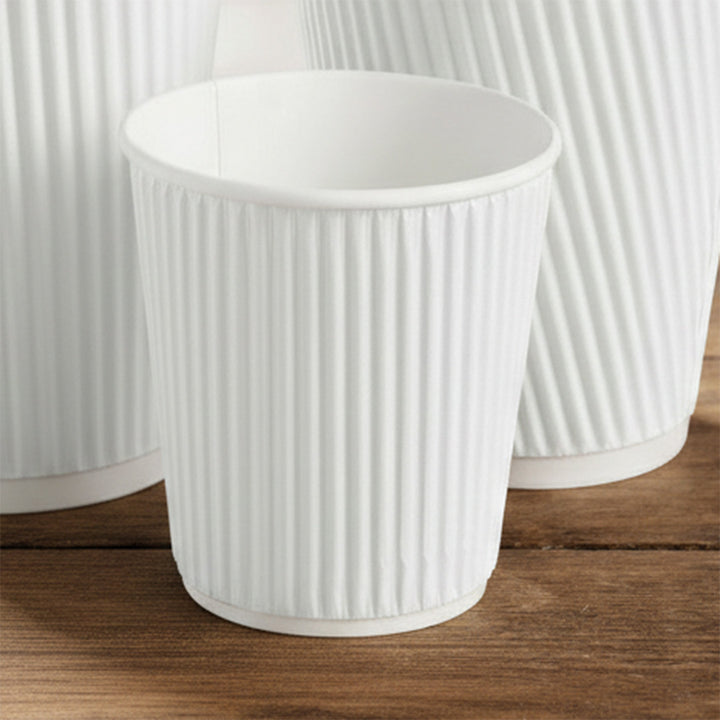 8oz - 80⌀  White Ripple Wall Hot Cup (1 x 500)