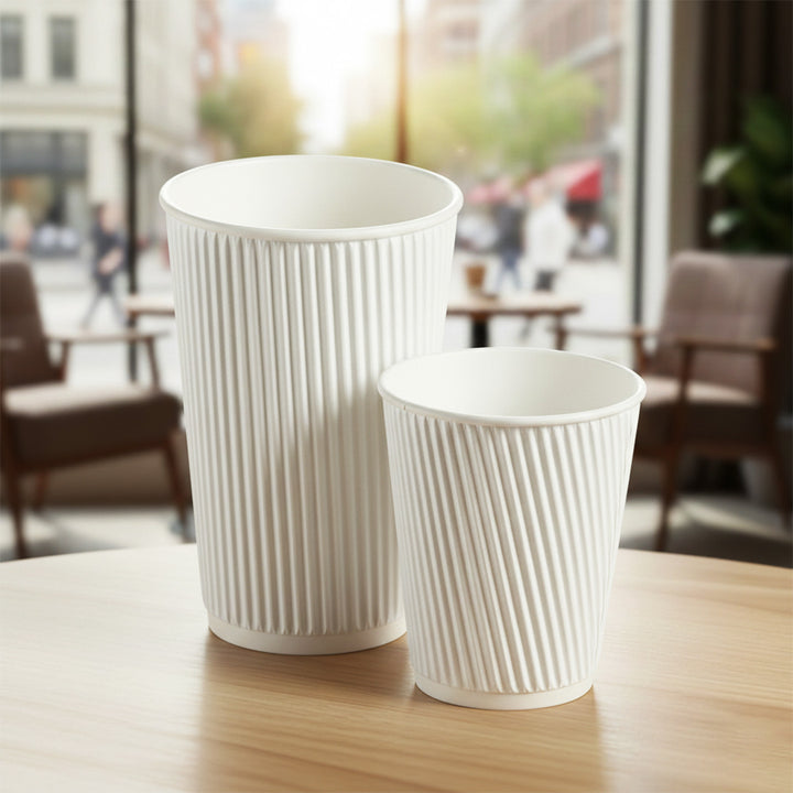 12oz - 90⌀  White Ripple Wall Hot Cup (1 x 500)
