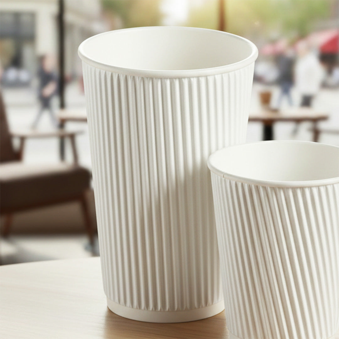 16oz - 90⌀ White Ripple Wall Hot Cup (1 x 500)